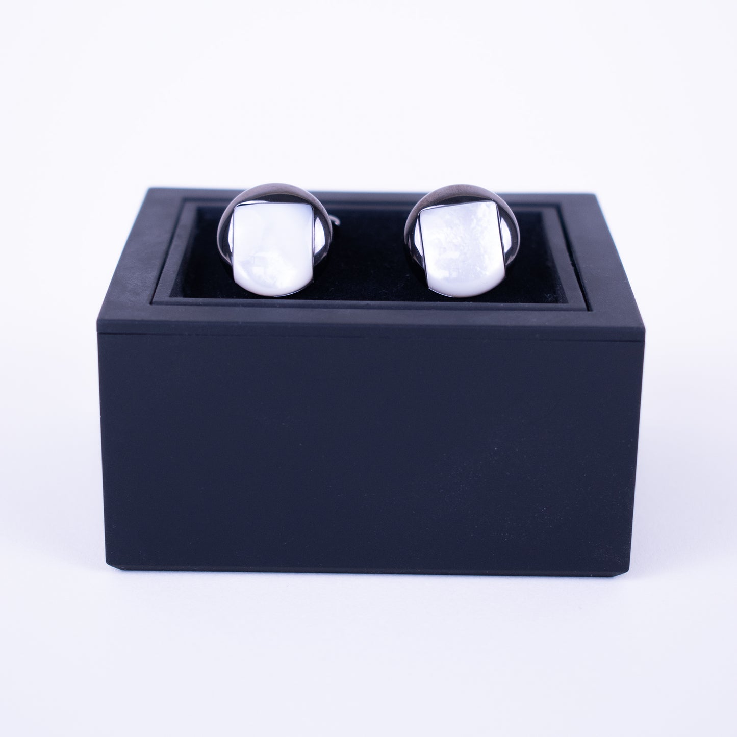 White Silver Cufflinks