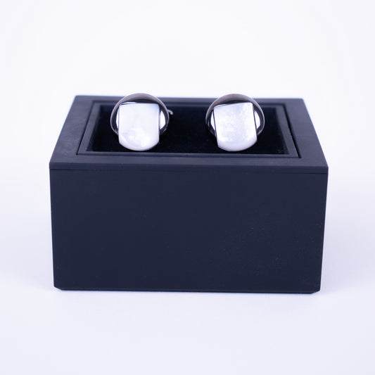 White Silver Cufflinks