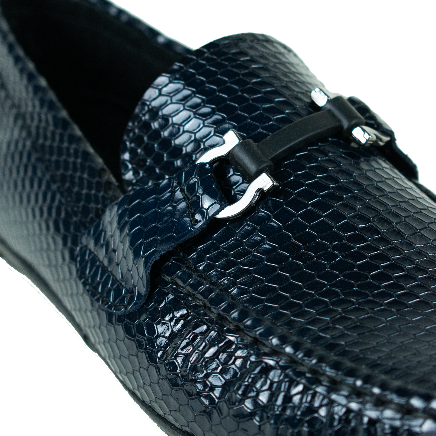 Leather loafer navy blue