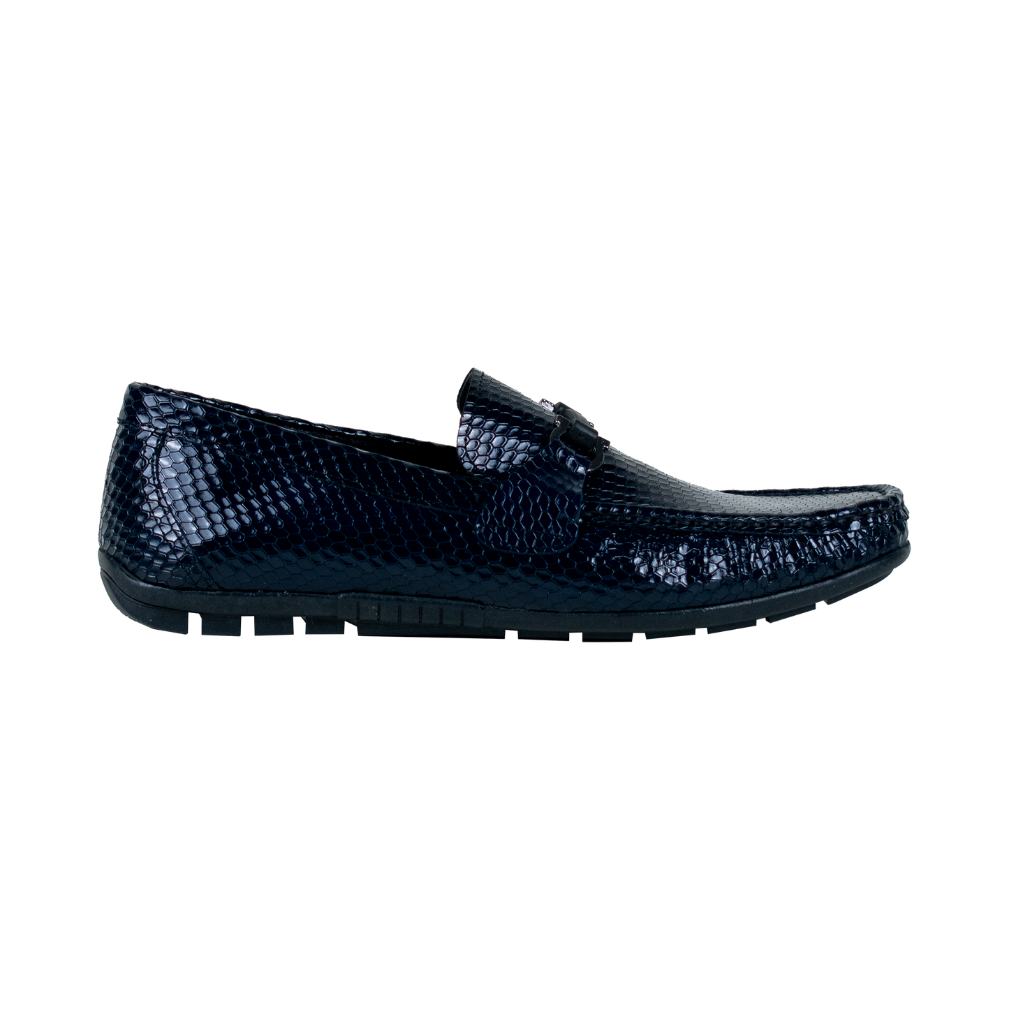 Leather loafer navy blue