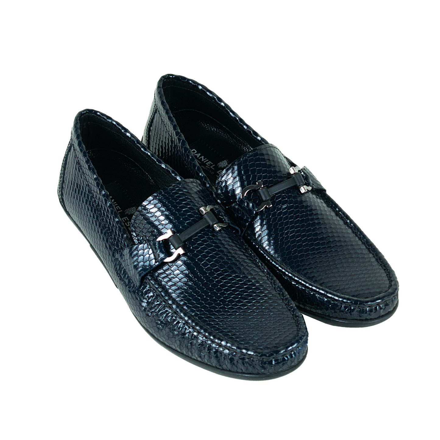 Leather loafer navy blue
